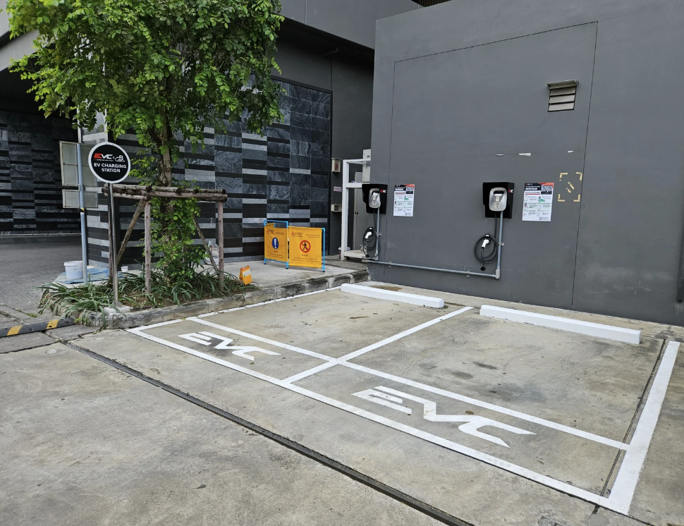 EV Charging Station signage and parking spots